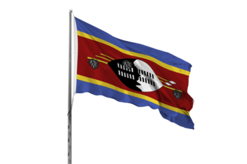 Waving Eswatini country flag isolated