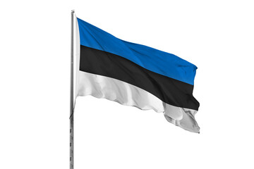 Waving Estonia country flag, isolated