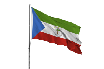 Waving Equatorial country flag, isolated