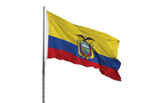 Waving Ecuador country flag, isolated - Powered by Adobe