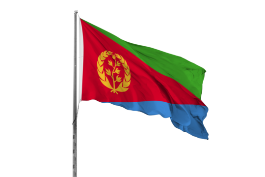 Waving Eritrea country flag, isolated