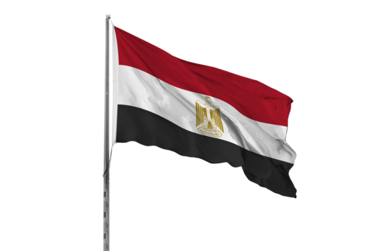 Waving Egypt country flag, isolated