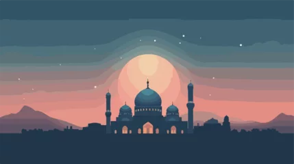 Foto op Aluminium Mosque silhouette ramadan kareem islamic icon logo © iclute