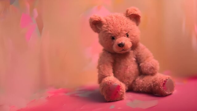 Colorful Abstract Teddy Bear Painting with Ai generated.
