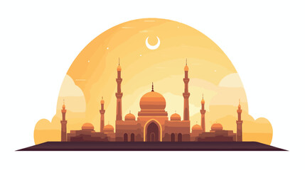 Mosque silhouette ramadan kareem islamic icon logo - obrazy, fototapety, plakaty