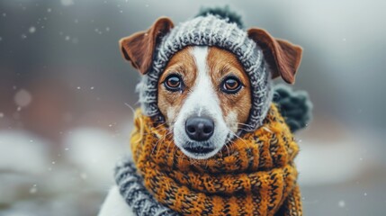 Super cute dog scarf in winter