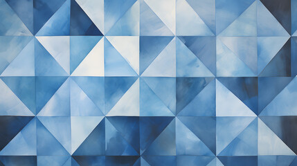 Obraz premium Blue background with geometric shapes and a watercolor texture in a light blue color