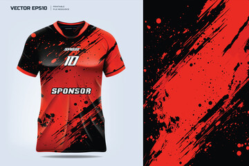 abstract grunge fire Sport Jersey Design. good use for soccer, football, cycling and running jersey - obrazy, fototapety, plakaty