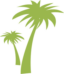 Flat design green palm