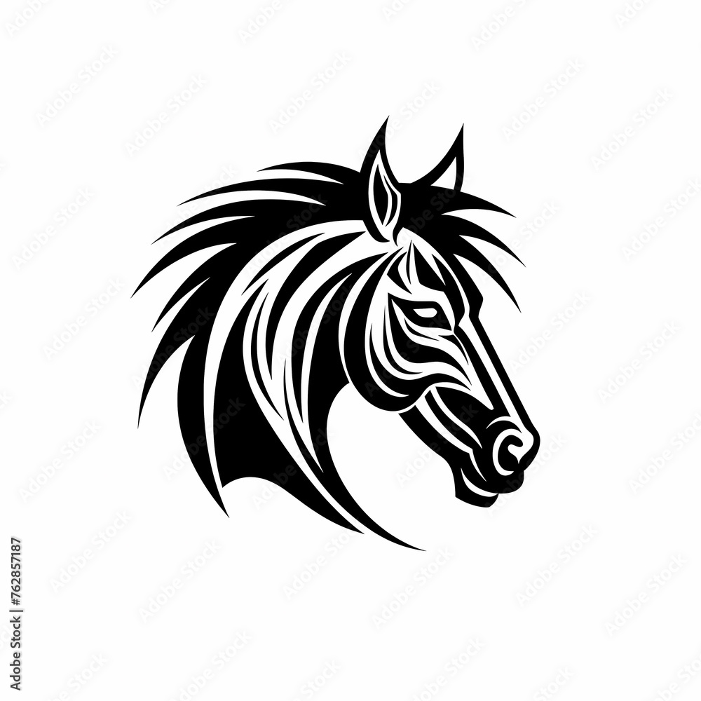 Poster vintage horse logo illustration