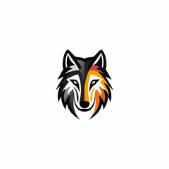 Obraz premium Geometric colorful wolf logo vector icon design template