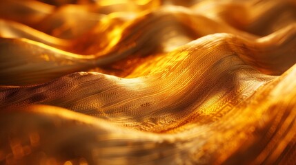 A gold fabric with a wave pattern