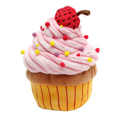 Cupcake Plush, transparent background, isolated image, generative AI