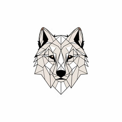 Geometric colorful wolf logo vector icon design template