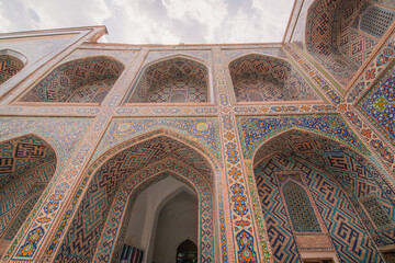 Details of the vaulted portal or iwan, an example of Islamic architecture