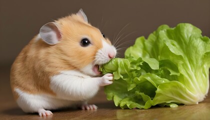 A Hamster Munching On A Piece Of Lettuce Upscaled 4 2