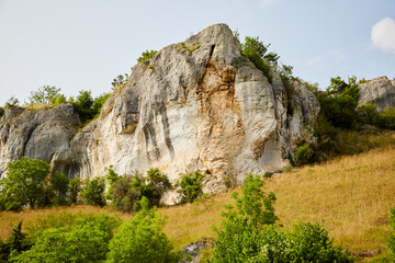 Face of Cliff, Rochers du Saussois, France - obrazy, fototapety, plakaty