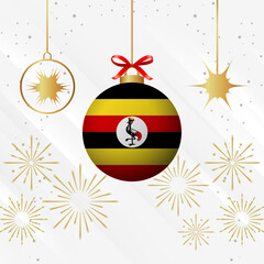 Christmas Ball Ornaments Uganda Flag Celebration