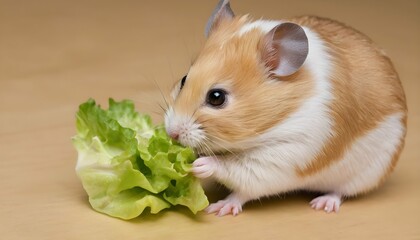 A Hamster Munching On A Piece Of Lettuce Upscaled 2