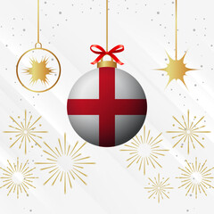Christmas Ball Ornaments England Flag Celebration