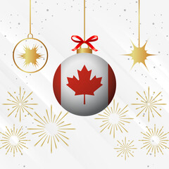 Christmas Ball Ornaments Canada Flag Celebration