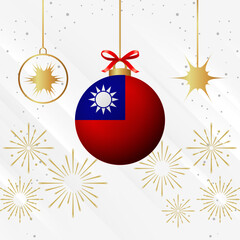 Christmas Ball Ornaments Taiwan Flag Celebration