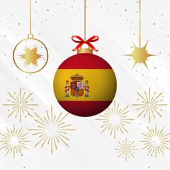 Christmas Ball Ornaments Spain Flag Celebration