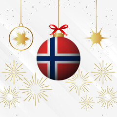 Christmas Ball Ornaments Norway Flag Celebration