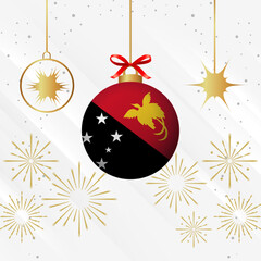 Christmas Ball Ornaments Papua New Guinea Flag Celebration