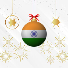 Christmas Ball Ornaments India Flag Celebration
