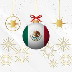 Christmas Ball Ornaments Mexico Flag Celebration