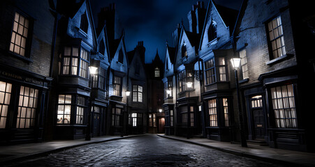 an image of the dark empty streets at night