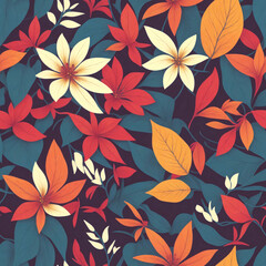 Abstract Floral Pattern, Seamless Repeat Texture for Fabric Textile Printing Design, Gift Paper, Wallpaper, Book Cover, Outfit, Bag, Shirt, Publication, Dress, Skirt, Curtain, Blanket, Garment, Clothe