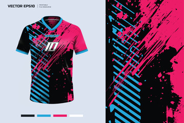 T-shirt mockup sport shirt template design for soccer jersey football kit. abstract grunge design . vector eps file. - obrazy, fototapety, plakaty
