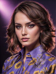 Beautiful fashion woman model in photo studio