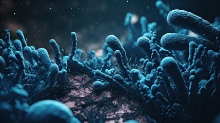 Fotobehang close up of 3d microscopic bacteria © BACKART