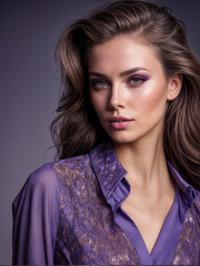 Beautiful fashion woman model in photo studio