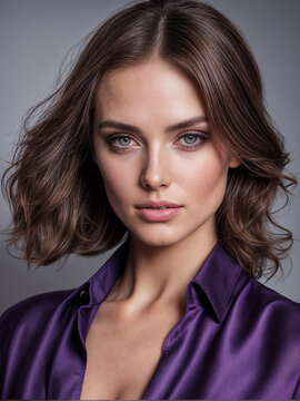 Beautiful fashion woman model in photo studio