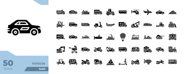 Vehicle Solid Icons