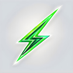 Vibrant Green: Neon Lightning Icons(Generative AI)