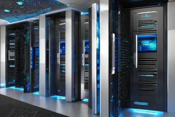 Fototapeta premium Server racks in server room data center