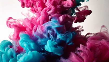 Obraz premium Mixed paint pigment in water over white background