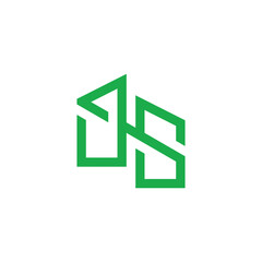 Fototapeta premium letter es linked geometric line logo vector