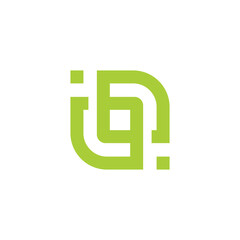 letter b q leaf ambigram logo vector