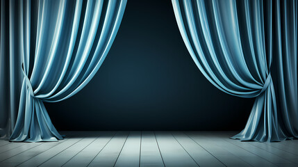 Fototapeta premium The product podium scene adopts soft light-colored tulle curtains