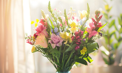 Bouquet of flowers and plants.