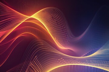  Abstract background with glowing curve geometric lines