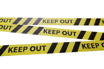 Keep out, police line, Caution lines isolated. Warning tapes. Danger signs.