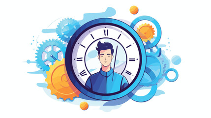 Time Management settings icon vector symbol flat 