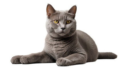 chartreux cat isolated on transparent background